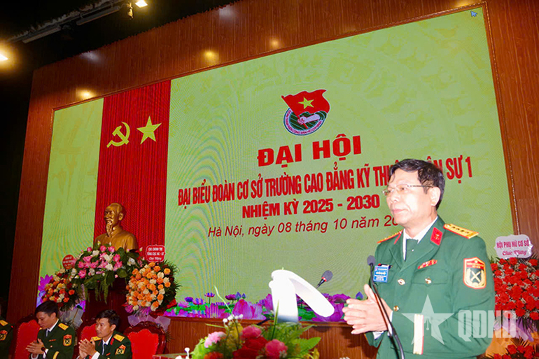 Đoàn cơ sở Trường Cao đẳng Kỹ thuật Quân sự 1 tổ chức Đại hội đại biểu nhiệm kỳ 2025-2030